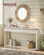 VASAGLE Console Table, 63 Inches Sofa Table, Narrow Entryway Table, Entry Table with 3 Drawers, Bottom Shelf, Metal Corners