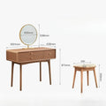 Dresser Bedroom Household Small Apartment Solid Wood Leg Makeup Table With Makeup Mirror Vanity Desk With Light Mirror With Seat