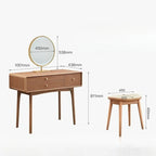 Dresser Bedroom Household Small Apartment Solid Wood Leg Makeup Table With Makeup Mirror Vanity Desk With Light Mirror With Seat