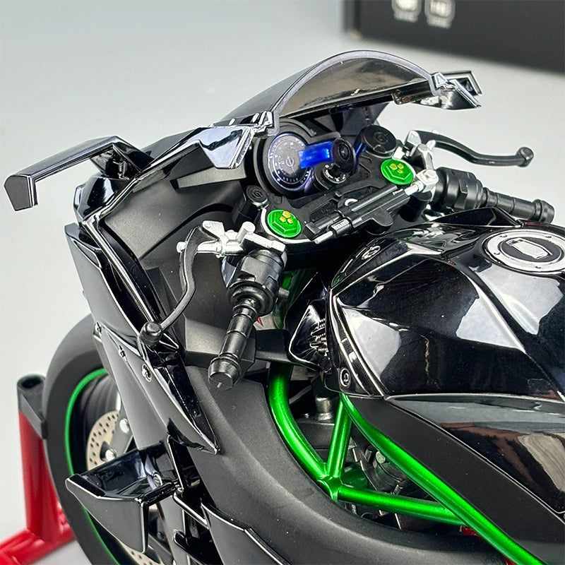 Spray 1:6 Kawasaki Racing Ninja 500 H2R Motorcycle Simulation Sound Light  Fast And Furious Collection Modle car boys Gift