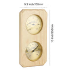 KT THERMO Wood Sauna Thermometer & Hygrometer, Wall-Mounted Spa Accessory, Mechanical, No Battery Required - For Family Hotel Sa