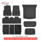 Floor Mats For Tesla Model Y 2025+ Juniper TPE All-Weather Waterproof Trunk Mat Liner Non-Slip Car Interior Protection
