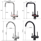 ROVATE 3 in 1 Kitchen Faucet, Hot and Cold Kitchen Sink Faucet with Drinking Faucet Water Filter