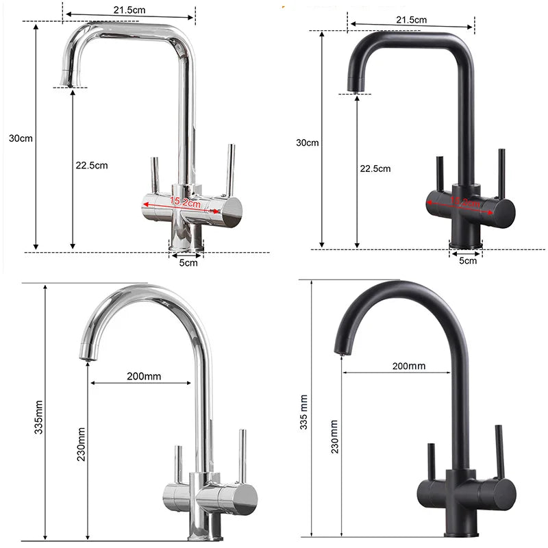 ROVATE 3 in 1 Kitchen Faucet, Hot and Cold Kitchen Sink Faucet with Drinking Faucet Water Filter