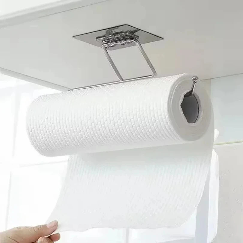 Kitchen Paper Towel Holder Adhesive Toilet Paper Rack Towel Hanger Tissue Dispenser Roll Napkin Cabinet Storage Accessories
