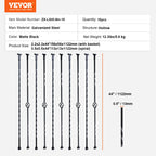 VEVOR Staircase Metal Balusters Galvanized Steel Decorative Banister Spindles with Hollow Baskets Spiral Stair with Shoes Screws