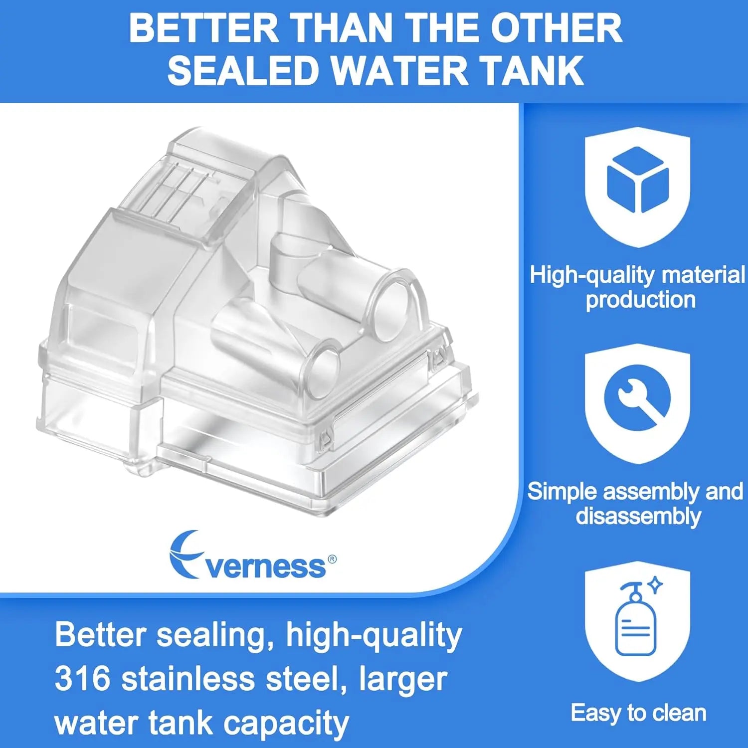 Replacement Water Chamber Compatible with AirSense 10 & AirCurve 10, Reliable Sealing & Durable Use Supplied by Everness