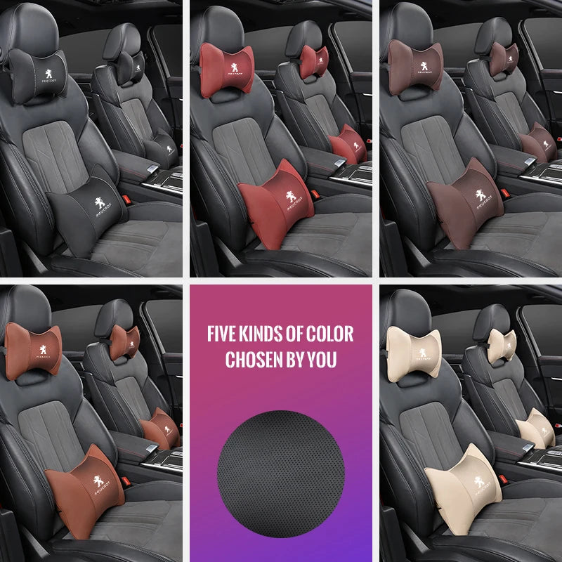 1Pcs Car Seat Headrest Lumbar Support Accessory For Peugeot 301 307 207 206 208 308 508 107 408 607 205 406 106 807 4008 108 407