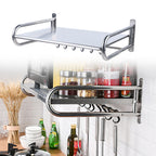 Microwave Oven Rack Stainless Steel Microwave Oven Shelf Wall-Mounted Kitchen Shelf Kitchen Shelves Counter