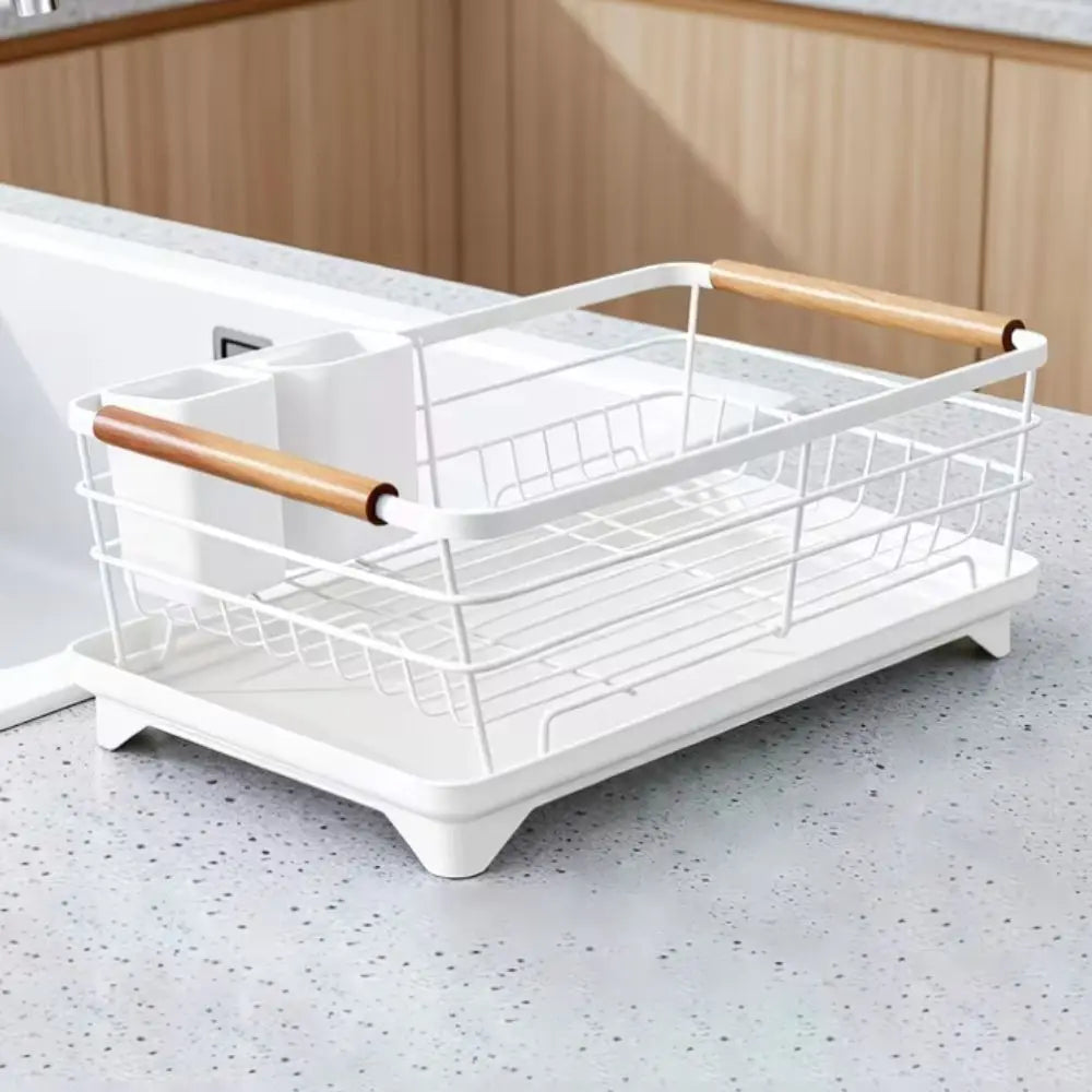Double-layer Kitchen Dish Drying Rack Space-saving Ventilated Sink Dish Storage Basket Removable Metal Plate Rack Home