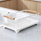 Double-layer Kitchen Dish Drying Rack Space-saving Ventilated Sink Dish Storage Basket Removable Metal Plate Rack Home