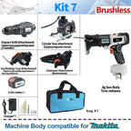 Compatible MAKITA 18V Brushless Jig saw & drill screwdriver Reciprocating/circular saw chainsaw oscillatingtool sander Combo kit