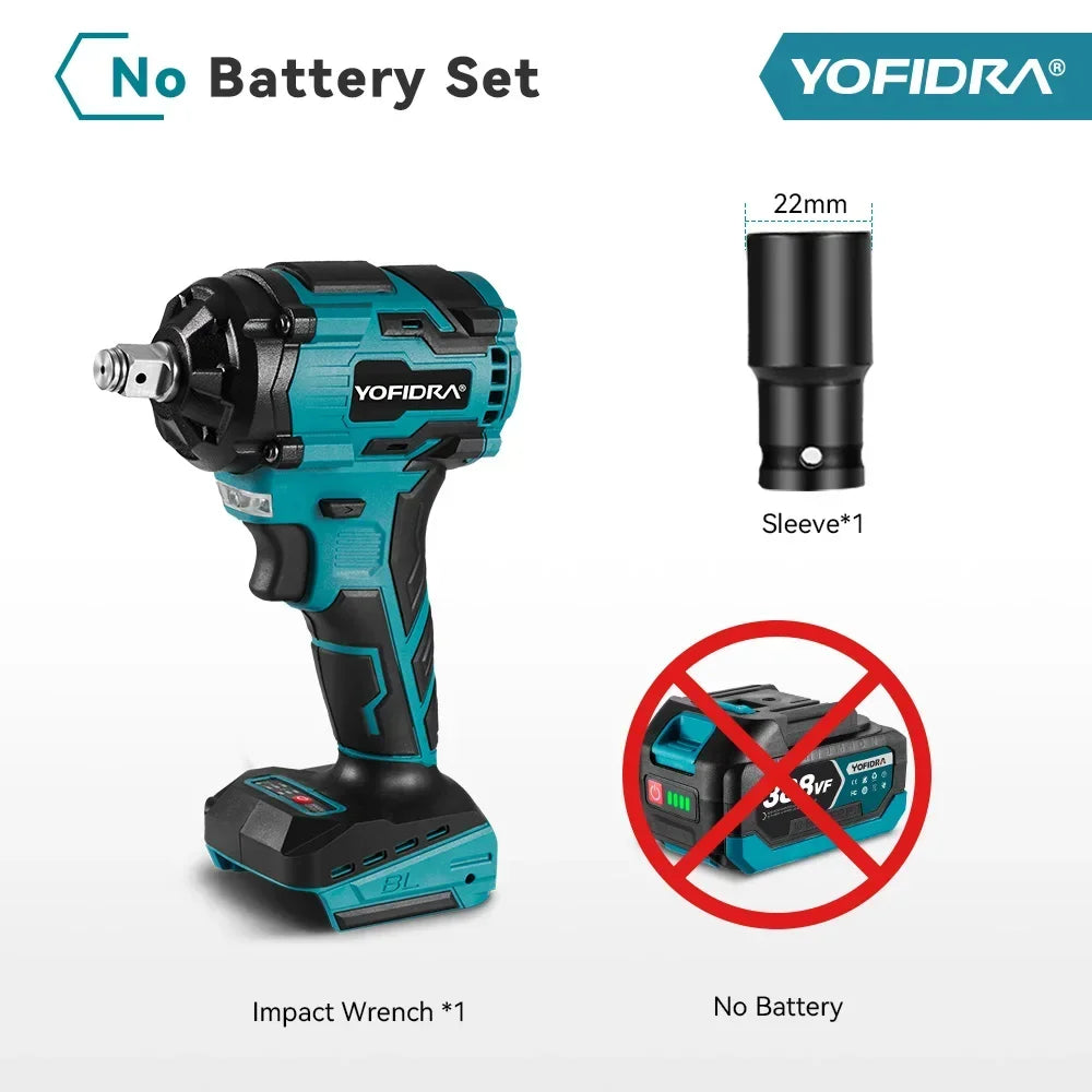 1000N.M Torque Brushless Electric Impact Wrench 1/2 inch Cordless Wrench Power Tool For Makita 18V Battery Pin