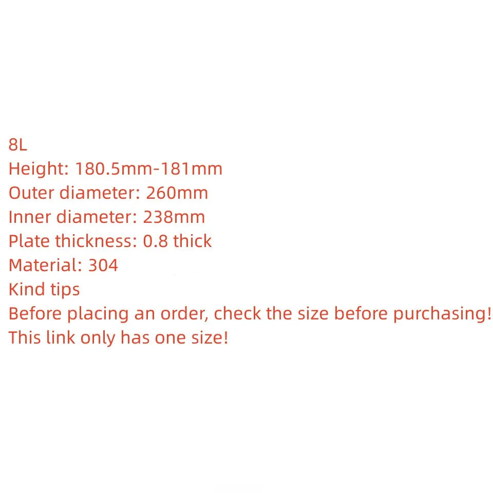 304 stainless steel inner pot 8L rice cooker pressure cooker with double bottom universal