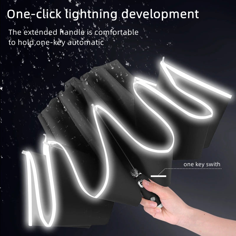 Car Umbrella With LED Flashlight Reflective Stripe Reverse Umbrella for audi sport RS A1 A3 A4 B7 B8 A5 A6 A7 A8 Q3 Q5 Q7 Q8 TT