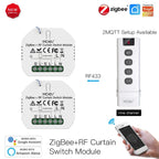 MoesHouse DIY ZigBee Smart RF433 Curtain Switch Module  for Motorized Roller Blinds Motor 2MQTT Smart Life APP Alexa Google Home