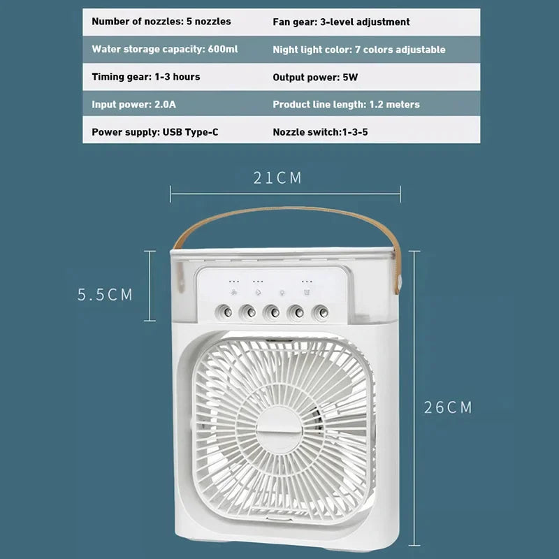 Xiaomi Portable Misting Fan Outdoor Cooling Fan 60° Oscillating with T
