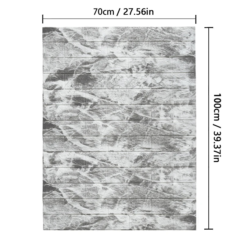 70cmx1/2/3/5/10m Brick Pattern Wall Sticker Decoration PVC 3d Wallpaper Waterproof Wall Sticker for Children's Room Home Bedroom