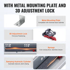SucceBuy Drawer Side Mount Rails Heavy Duty Full Ball Bearing Extension Steel Track Soft-Close Noiseless Guide Glides 100Lbs