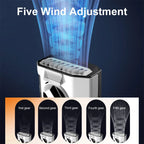 Portable Waist Fan Rechargeable 5 Speeds Wearable Belt Fan LED Digital