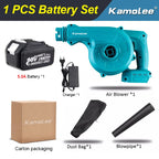 Kamolee Household Electric Leaf Blower 2 in 1 Vacuum Cleaner for Blowing Dust Computer Dust Cleaning Blower 18V-21V Power Tools