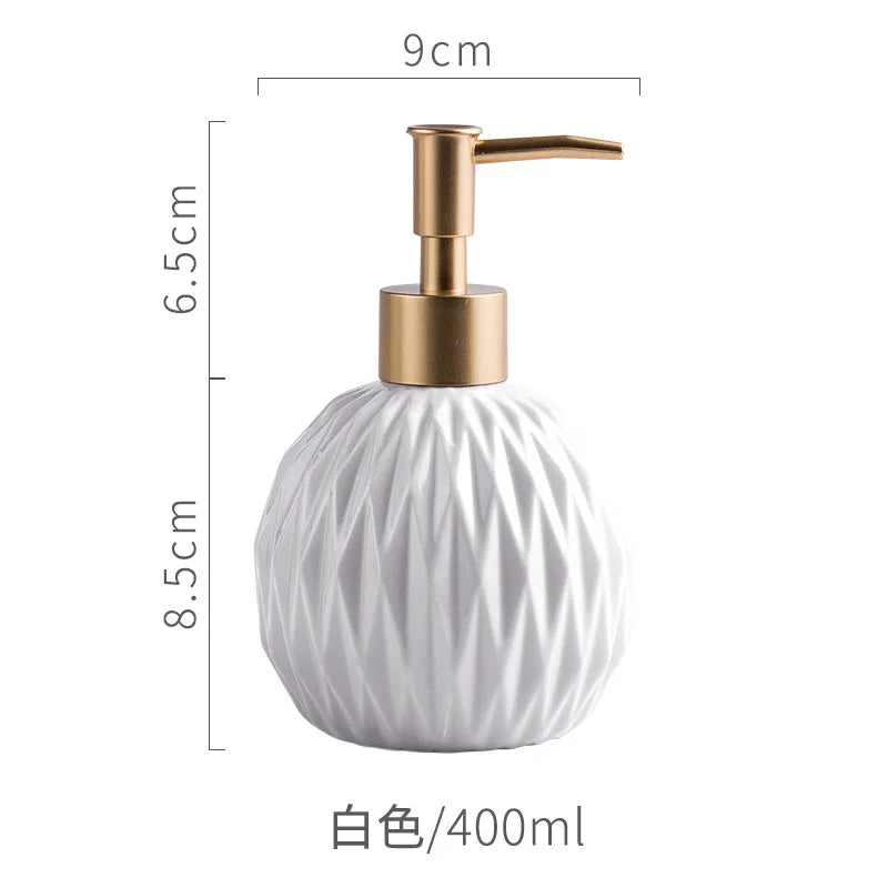 Ceramic Bathroom Reusable Soap Dispenser Lotion Bottles Liquid Pump Bottle Lotion Dispenser Soap Dispenser Bathroom Decoration