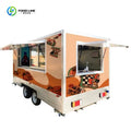 Customized Large Mobile Kitchen Fast Food Trailers with Full Kitchen Equipment Wheels 220v Fiberglass for Ice Cream Sale