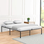 Twin/Full/Queen Size Modern Metal Bed Frame No Box Spring Needed Reinforced Steel Structure with Heavy Duty Metal Slats