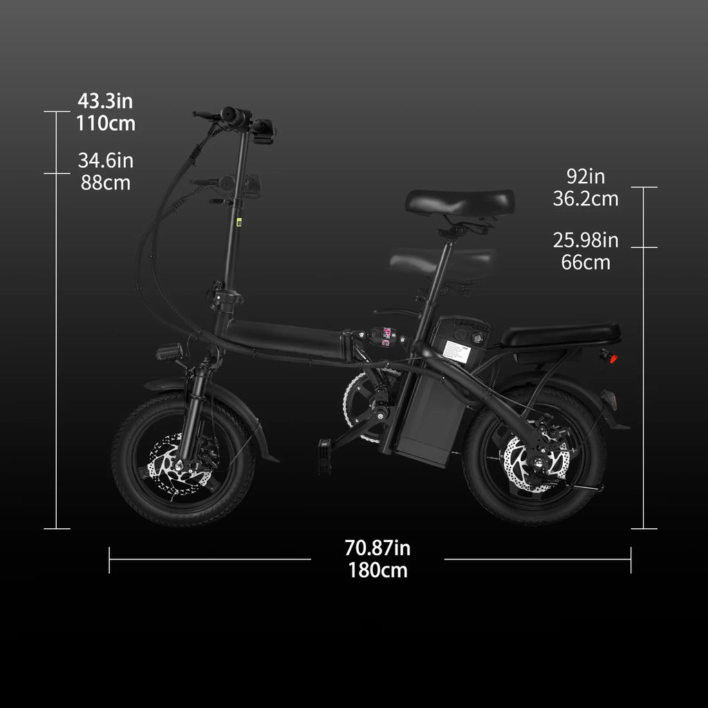 Adult Foldable Electric Bicycle - 400W E-Bike w/ Dual Disc Brakes, 22-Mile Range & 20MPH | AlluCanFind
