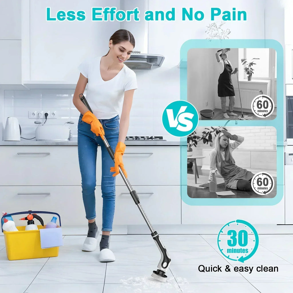 Multifunctional 11 in 1 Electric Spin Scrubber Cordless Cleaning Brush Set with 9 Interchangeable Heads for Bathroom Kitchen Car