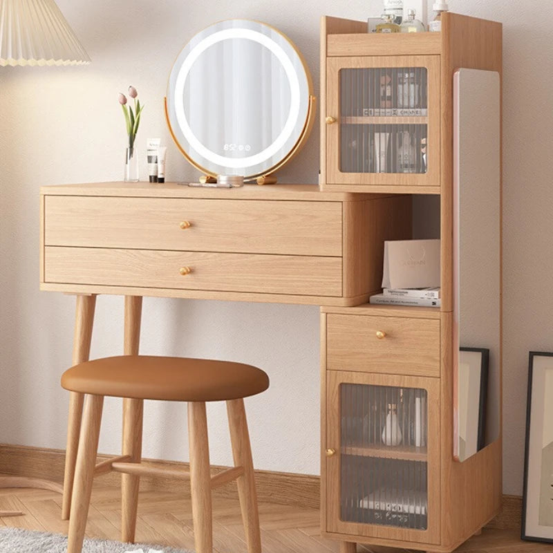 Modern Makeup Vanity Vintage Dressing Table Cabinet Storage Dressers for Bedroom Hairstyle Mini Folding Toilet Tables Furniture