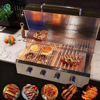 Custom Modern Stainless Steel Folding Camping Outdoor Kitchen All-in-One Prep Station With Sink and Built-in BBQ Grill Oven