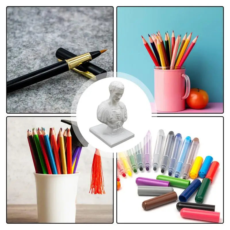 Julius Caesar Bust Pencil Holder Resin Ides Of March Desk Pen Holder Creative Marker Holder For Desktop Table Desk Ornament