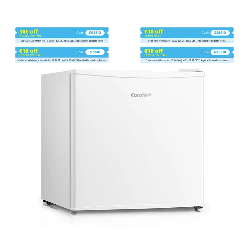 COMFEE' RCD50WH2(E) Mini Cafè fridge, small and silencer, single-piece door, for hotel applications
