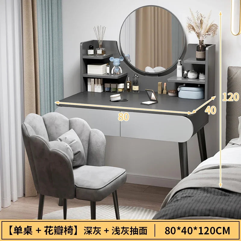 Black Girls Makeup Vanity Table Dresser Stand Drawers Storage Makeup Table Bedroom Desk Coiffeuse De Chambre Home Furniture