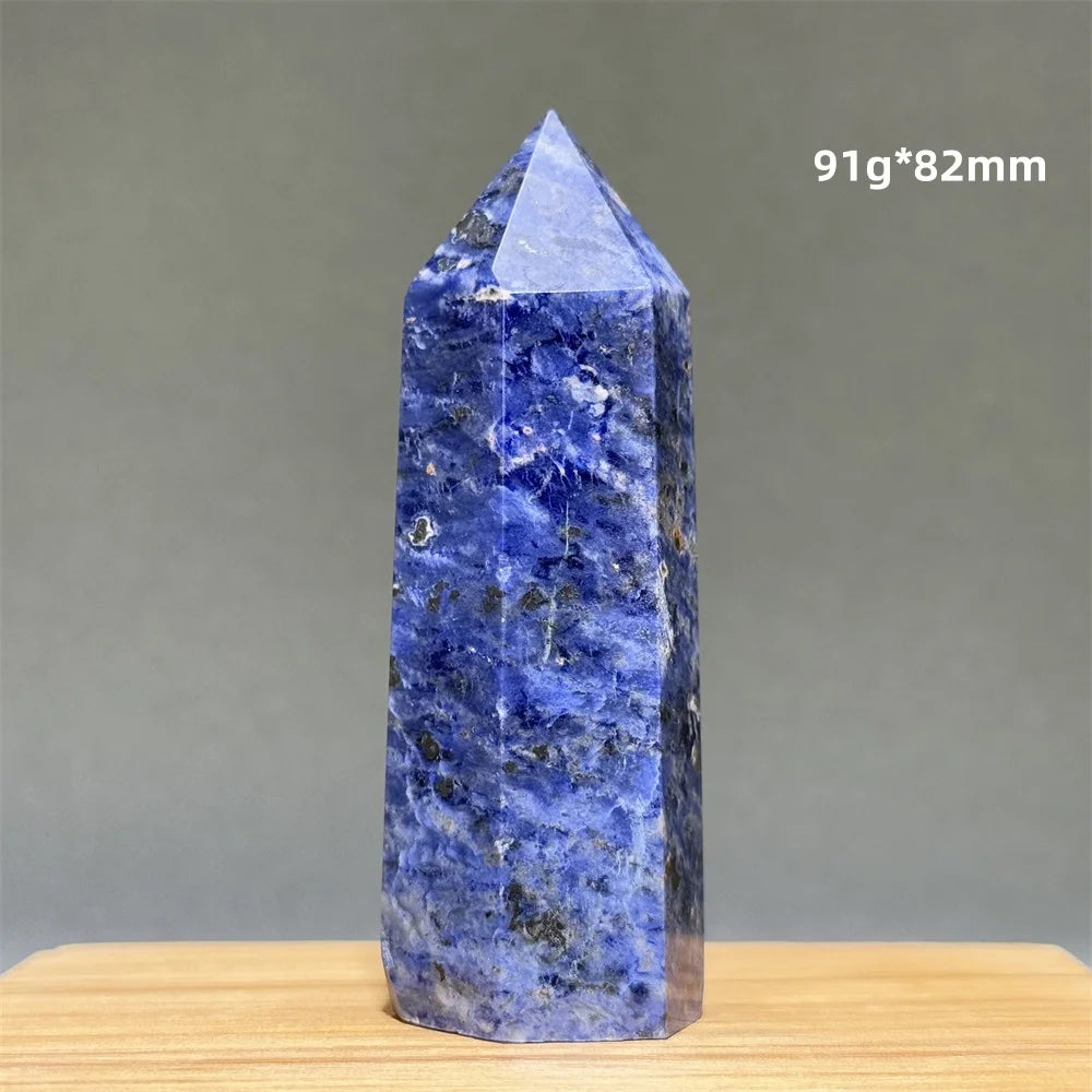 Blue Veins Stone Obelisk Natural Mineral Quartz Home Feng Shui Decorative Gift Reiki Treat Witchcraft Magic Wand