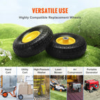 VEVOR 2-Pack Solid PU Run-Flat Tire Wheel 10" Flat Free Tubeless Tires and Wheels for Dollies Garden Trailers Various Carts