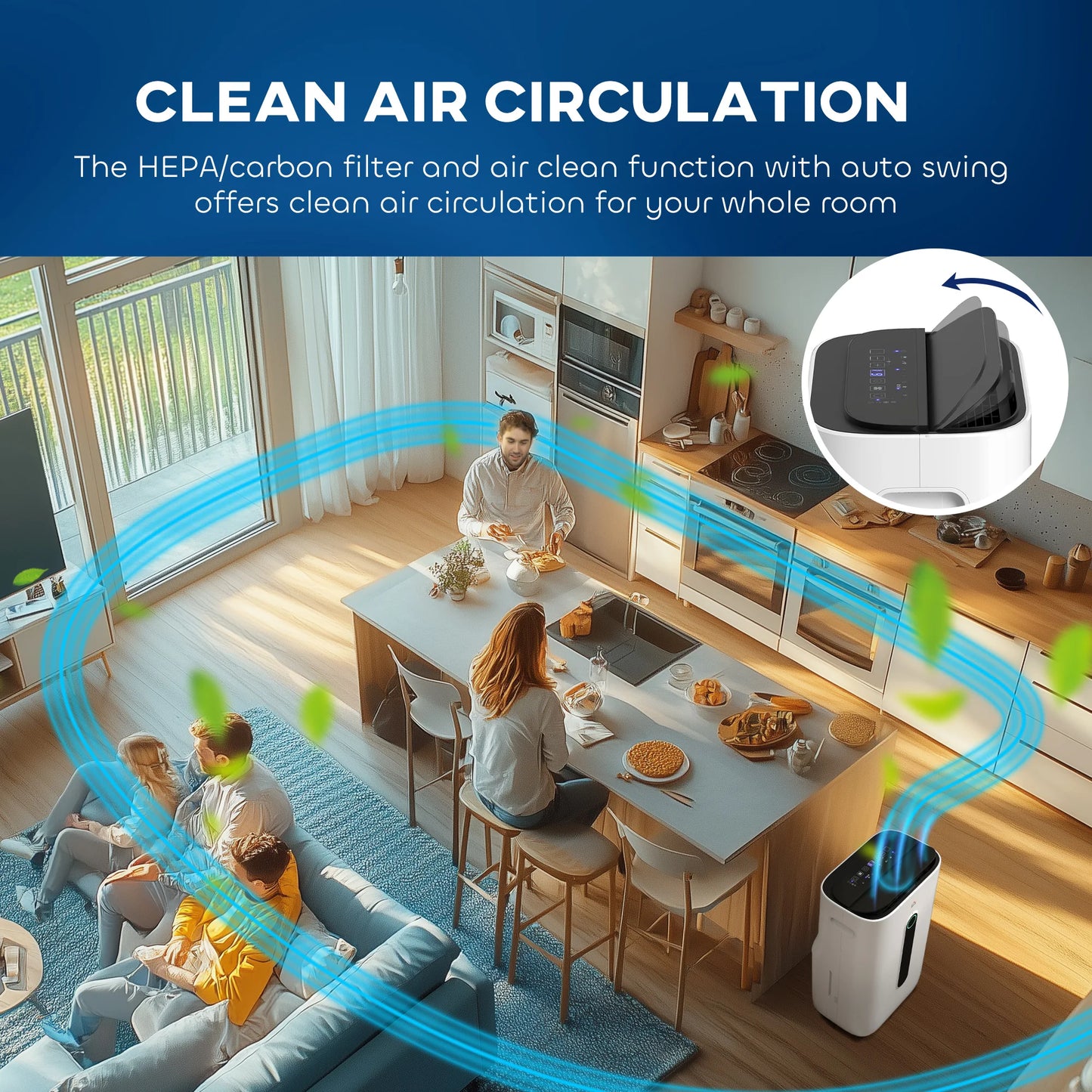 HOMCOM 20L/Day Quiet Air Dehumidifier with Purifier, Timer, for Home Laundry