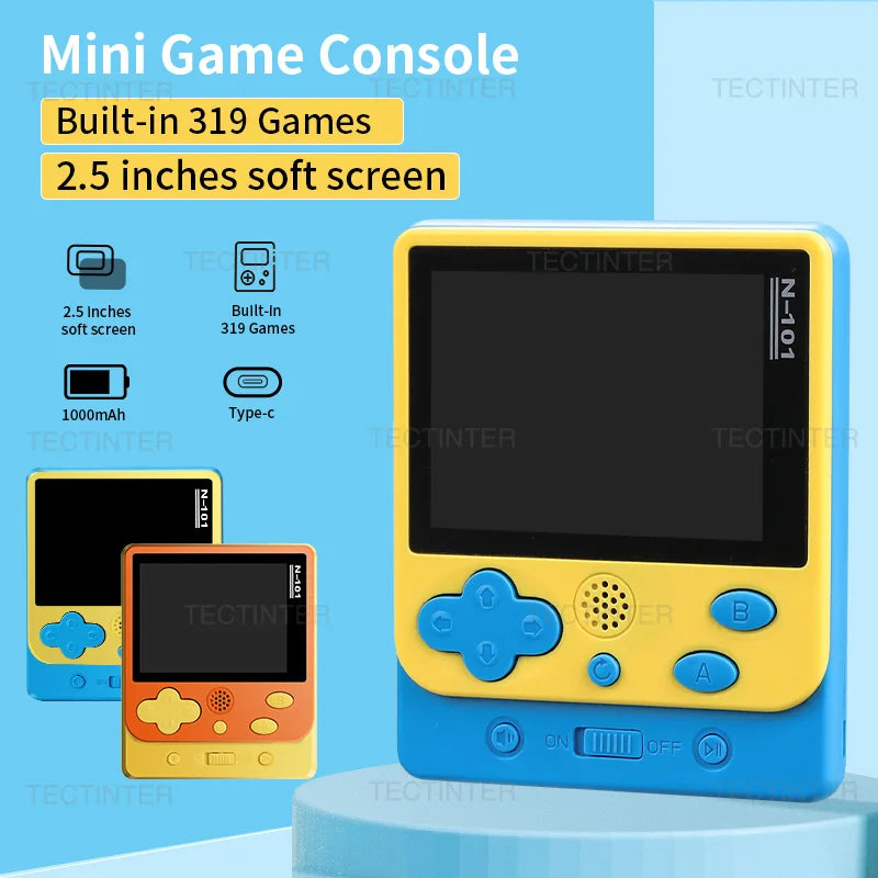 N101 Mini Retro Handheld Game Consolas Video Game Console 2.5 Inch Screen Portable Pocket Video Player Built-in 319 Classic Game