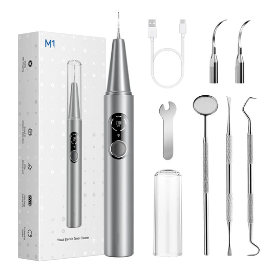 Visual Electric Ultrasonic Dental Cleaner - 5 Modes Safe Home Teeth Cleaner for Hard Stain Removal Teeth Whitening Oral Care