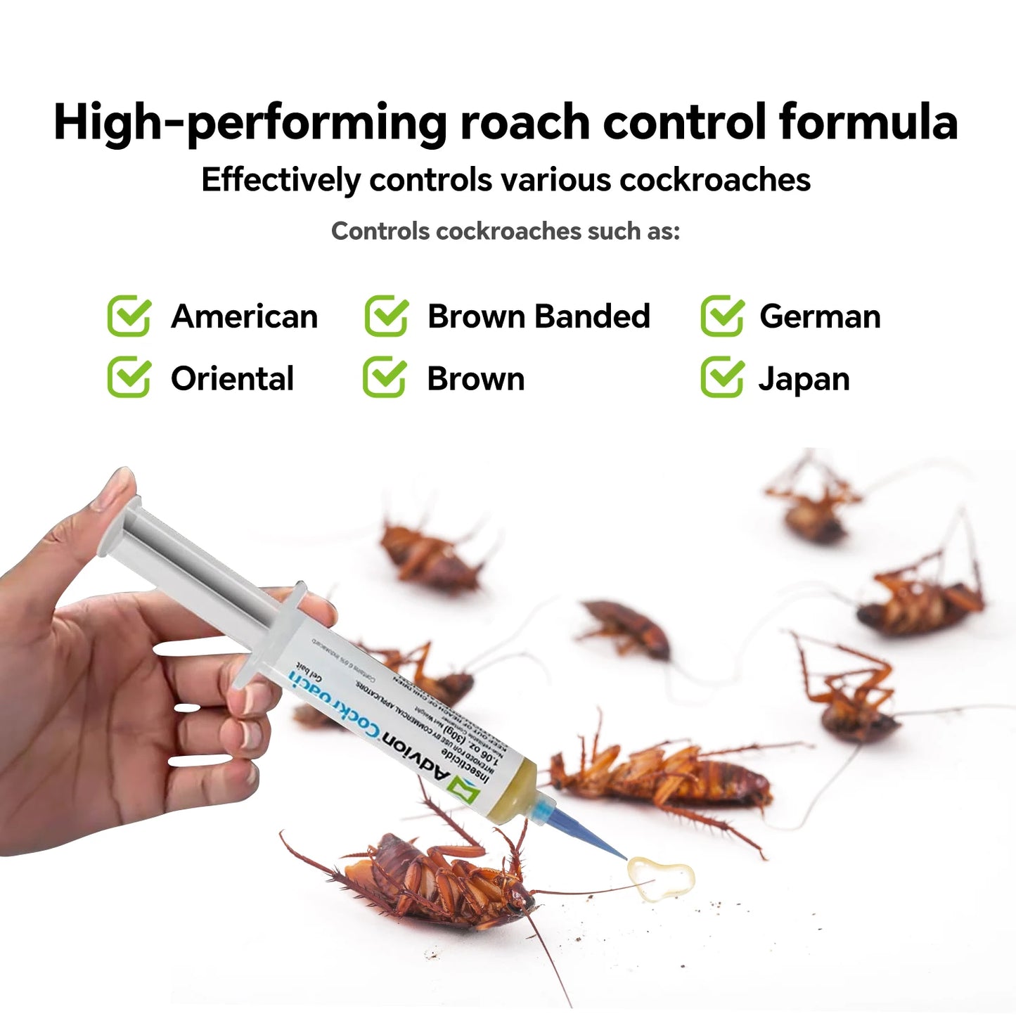 Advion Cockroach Gel Bait (4 Tubes) | Indoor/Outdoor Roach Killer Gel