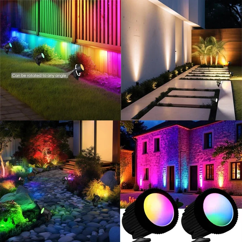 3000K/RGB Solar LED Light Outdoor Solar Spotlight Solar Garden Light Outdoor IP65 Waterproof Solar Power Light Wall Light