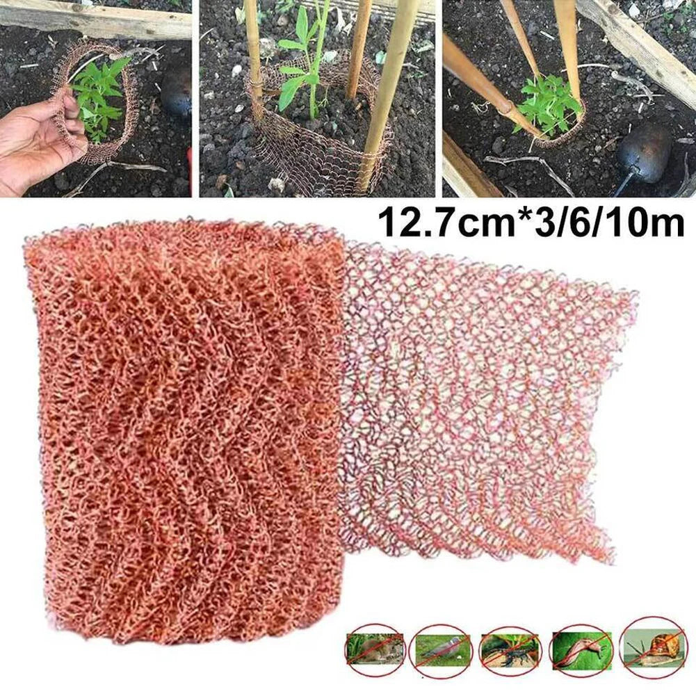 Copper Mesh Slug Repeller Rustproof Slug Repellent Copper Net Long Lasting Copper Wire Mesh for Garden Plant Protection