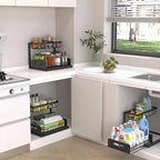 Under Sink Organizer and Storage, 2 Pack Pull Out Cabinet Organizer Slide Out Sink Shelf Cabinet Storage Shelves, Under Sink Sto