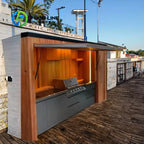 Customized Contemporary Modular Prefabricated Outdoor Mobile Kitchen Unit Wind Rain Resistant Storage Cabinet
