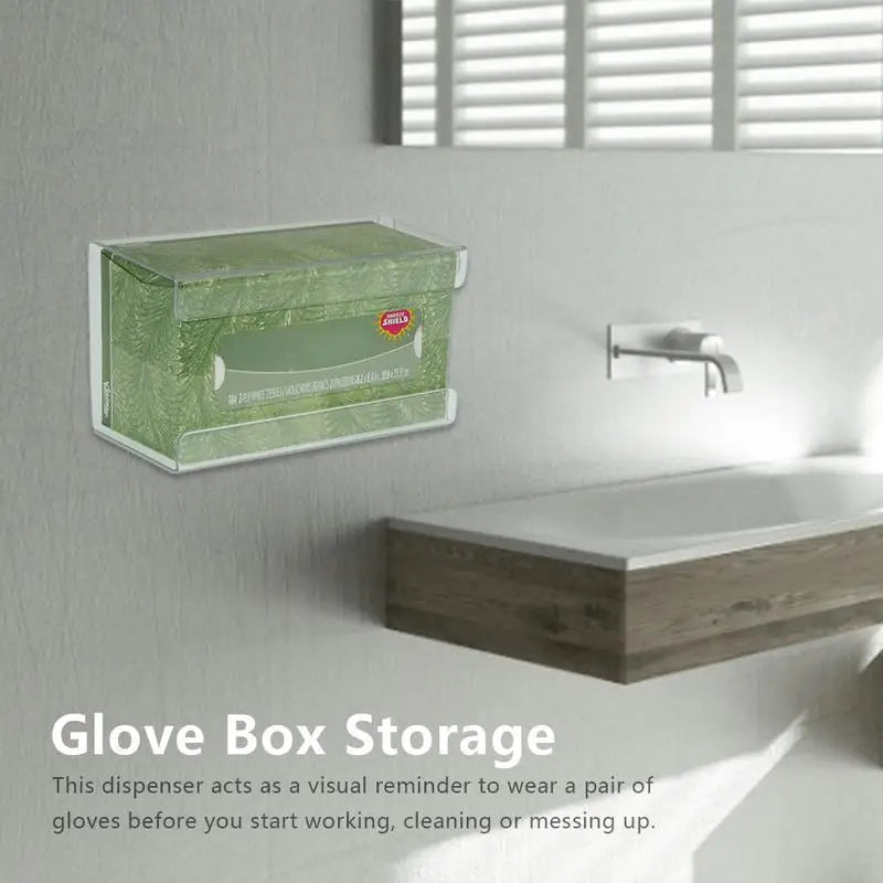 Tissue Box Wall Acrylic Glove Box Holder Wall Mounted Healthcare Food Service Dentist Disposable Glove Stoarge Rack