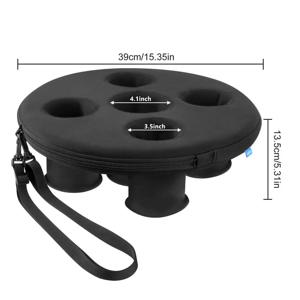 Floating Drink Holder Summer Inflatable Float Beer Drinking Cooler Table With 5 Holes Beer Tray Party Cup Holder For Pool Spa