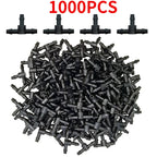 4/7mm Hose Dripper Water Tee Connector Plastic Barbed 1/4" Pipe Tubing Watering Coupling Joint Garden Micro Drip Irrigation Tool