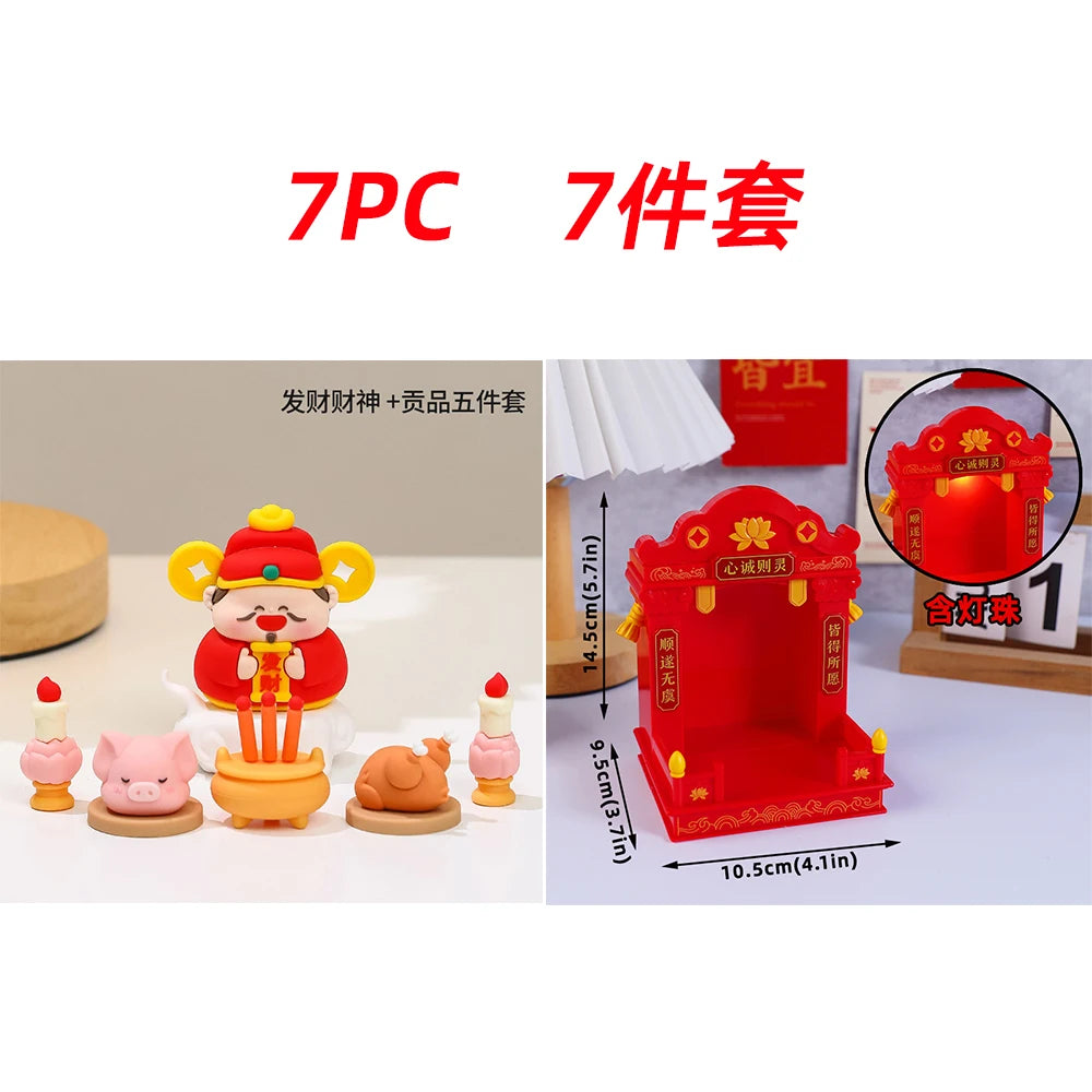 Chinese mini Fairy Ornaments Guanyin Desktop God of Wealth Mascot Crafts Buddha Shrine Entrance Decoration Car Ornaments