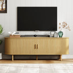 TV Stand with Power Outlet & Sliding Doors